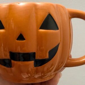 Halloween Pumpkin Jack-O'-Lantern Ceramic Mug - Orange